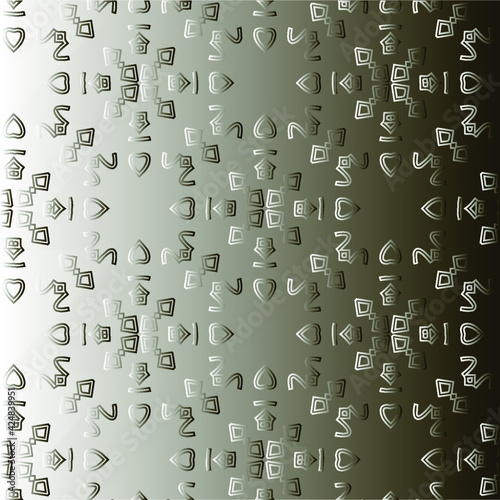  Pattern with a black-and-white gradient . Abstract metallic background
