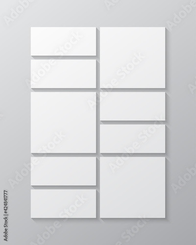 Vector empty collage nine frames, images photo