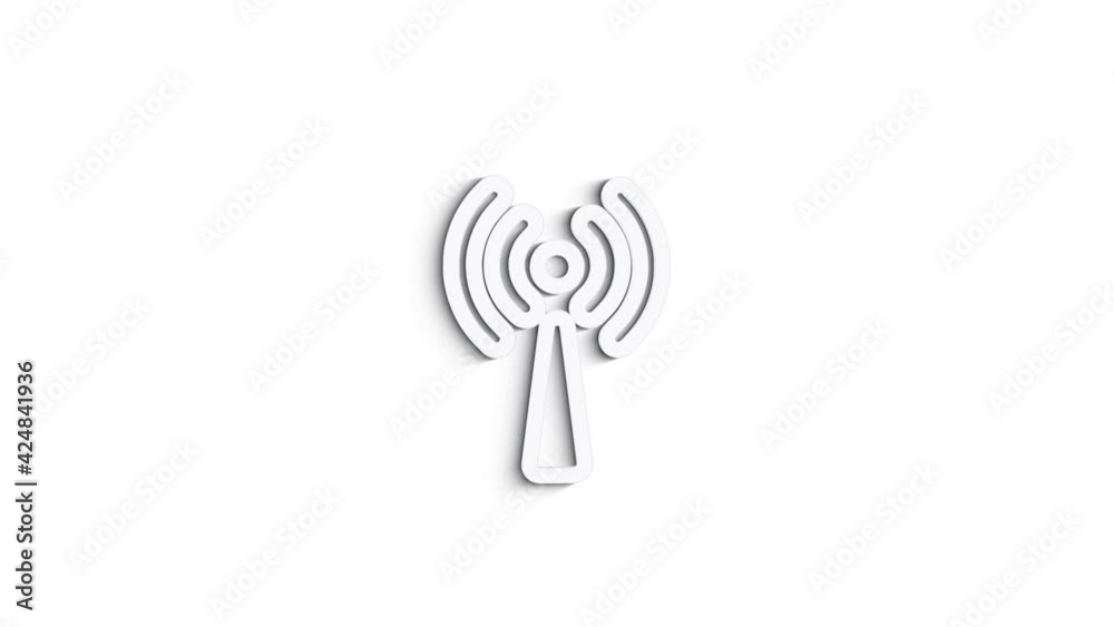 3D Line Icon wifi and network nd Animation on white background. 4k 3D Line Icon wifi and network nd Animation on white background. 4k