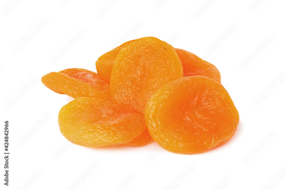 Several dried apricots isolated on white Several dried apricots isolated on white