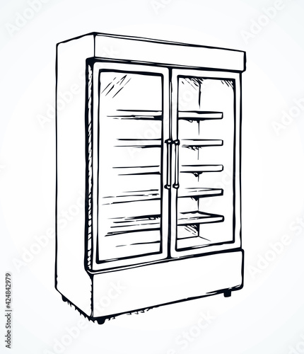 Freezer to store. Vector drawing