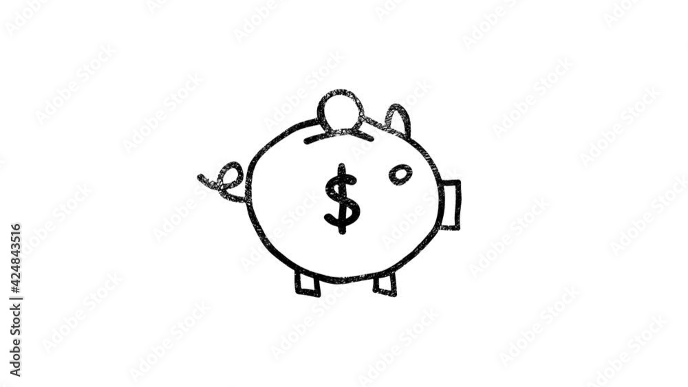Business and money icon in hand draw style. Motion graphics Business and money icon in hand draw style. Motion graphics