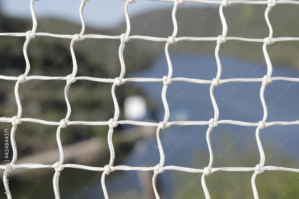 detail of canvas netting in the field