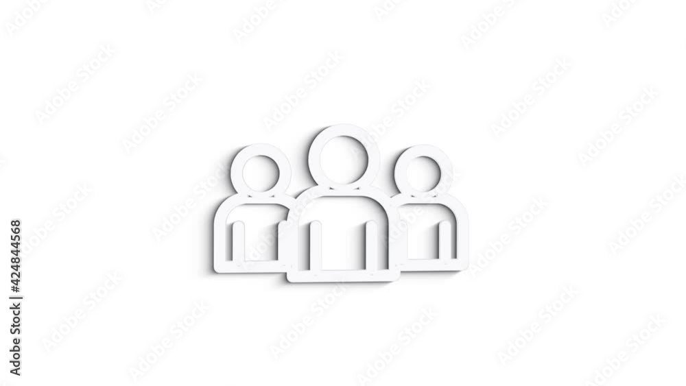 3D Line Icon reffer a friend Animation on white background. 4k 3D Line Icon reffer a friend Animation on white background. 4k