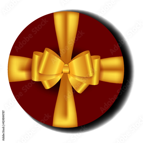 ribbon with bow. Gift box with ribbon for gifts on Christmas, birthday or Valentine's, Mother's Day, Father's Day isolated on a white background