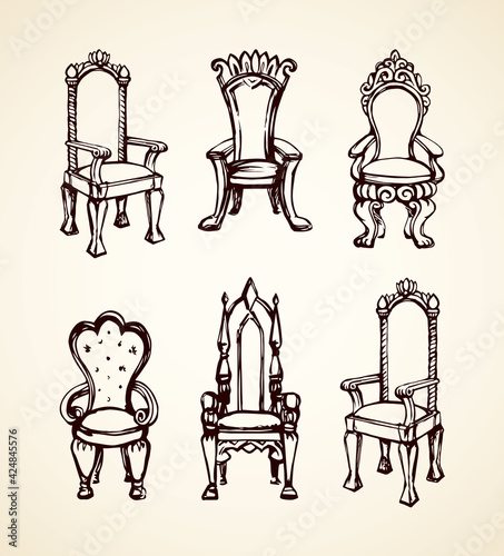Throne. Vector drawing