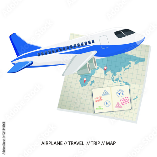 airplane template mockup trip travel map maps