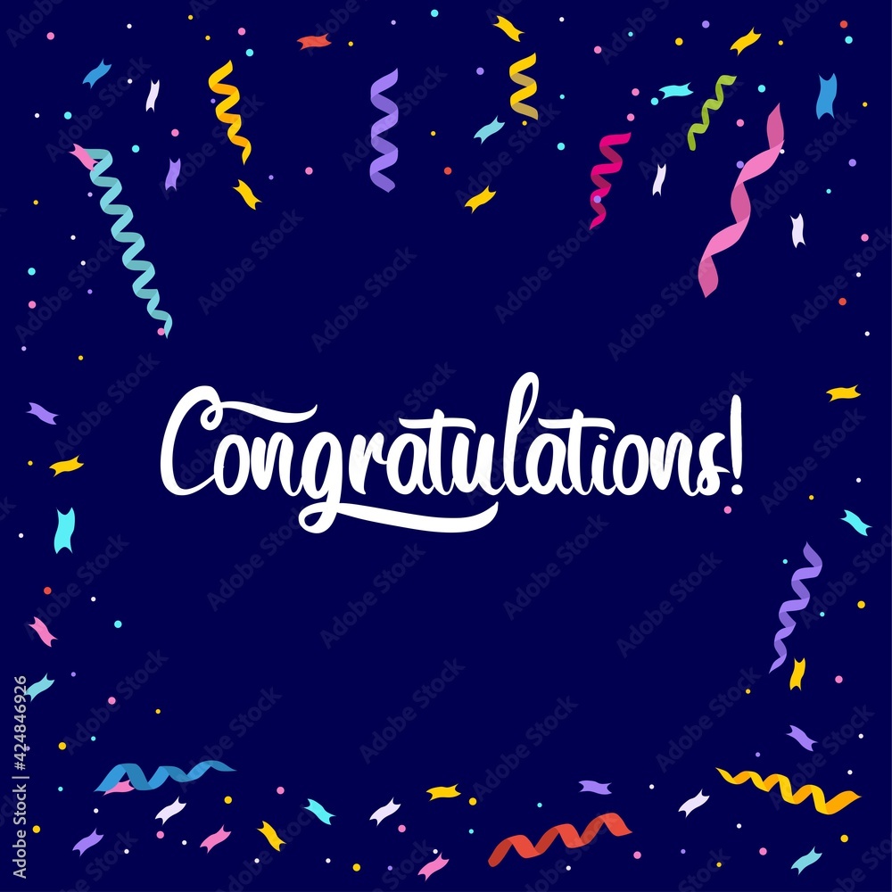 Congratulations colorful banner template vector illustration