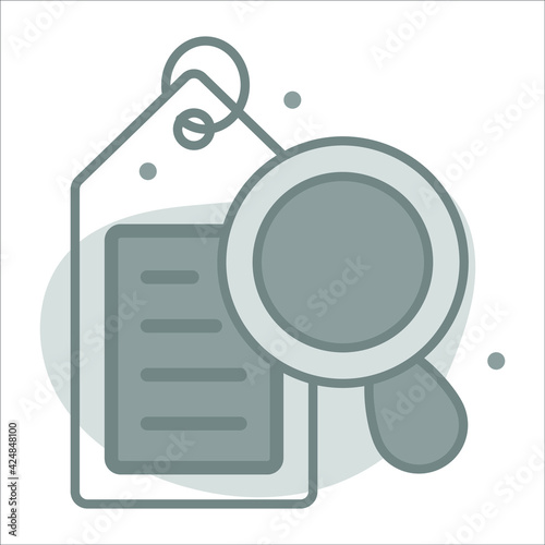 tag magnification icon with background modern illustration