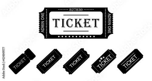 Ticket icon set.Coupon vector illustration on white background.