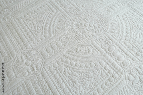 Schilderij op canvas White Quilted Cover Design Background