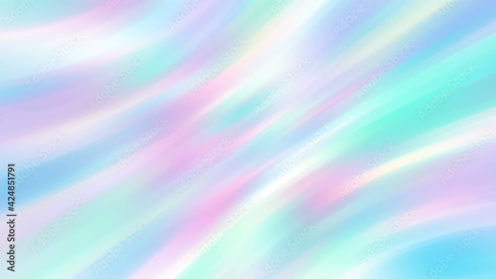 Trendy bright abstract holographic iridescent clean background. Looped 4K motion graphic.