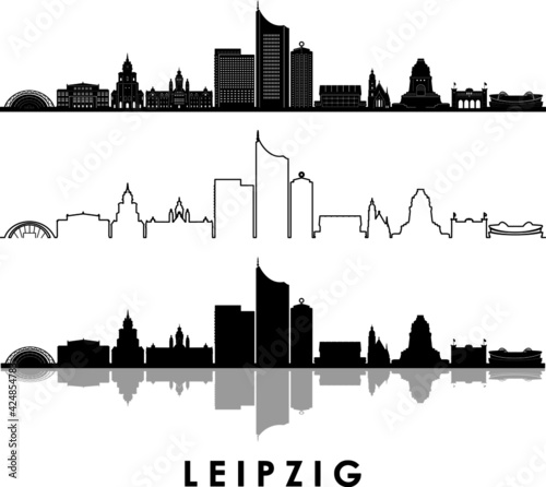 LEIPZIG Sachsen Deutschland City Skyline Vector
