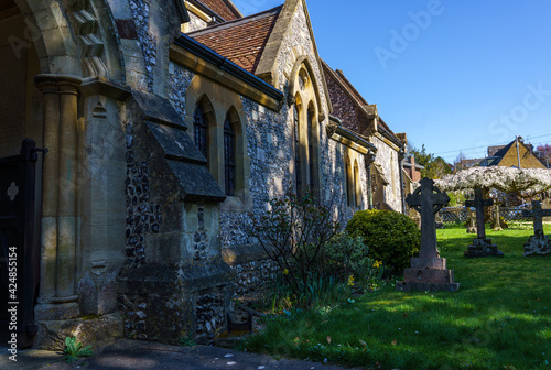 a beautiful hand built stone church in an English country village