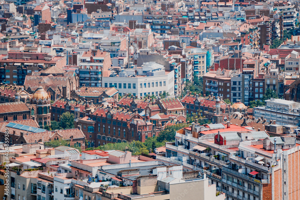 Cityscape of Barcelona rooftops