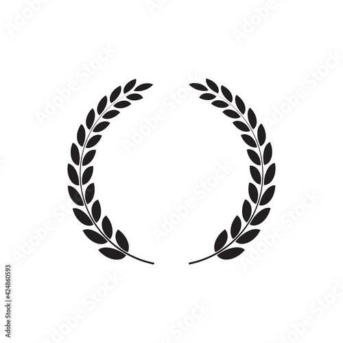 Black laurel award icon. Applicable for awards
