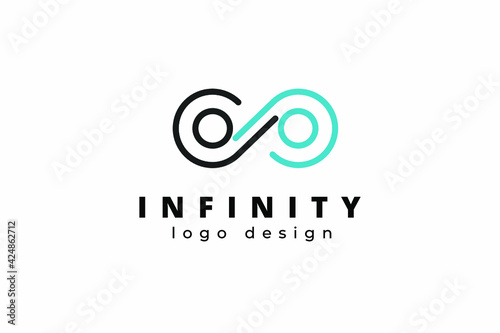 Infinity Logo isolated on White Background. Flat Vector Logo Design Template Element.