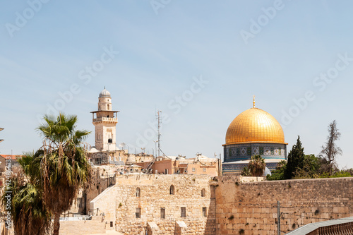 The Wailing Wall and the Dome of the Rock in Jerusalem