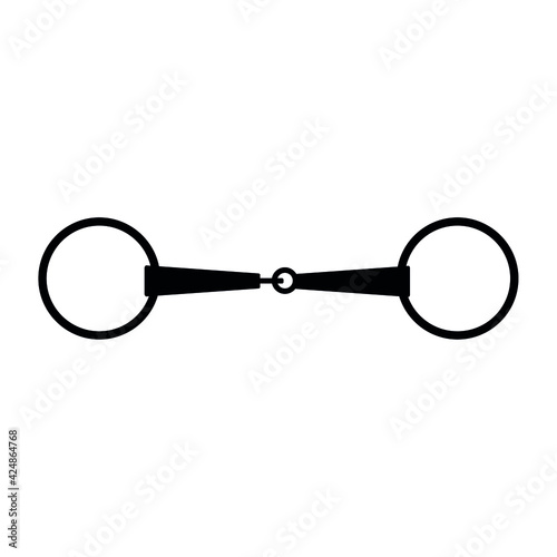 Vector horse equestrian bit snaffle silhouette isolated on white background photo