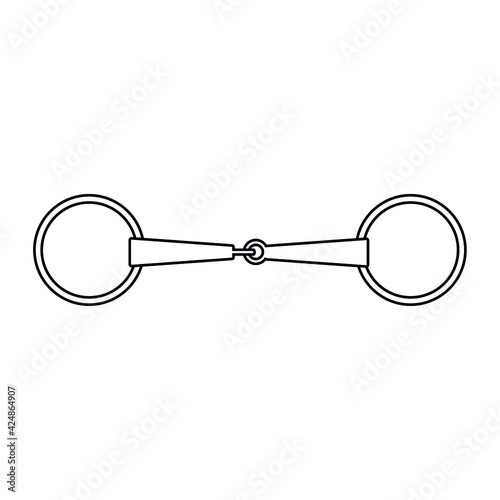 Vector flat horse equestrian bit snaffle isolated on white background