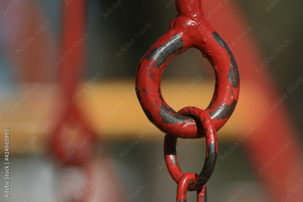 macro of a chain of a swing macro of a chain of a swing
