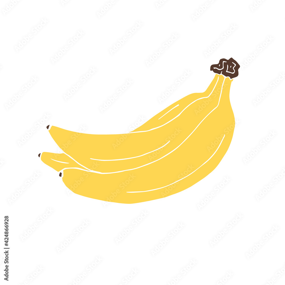 Vector hand drawn doodle sketch yellow bananas isolated on white background