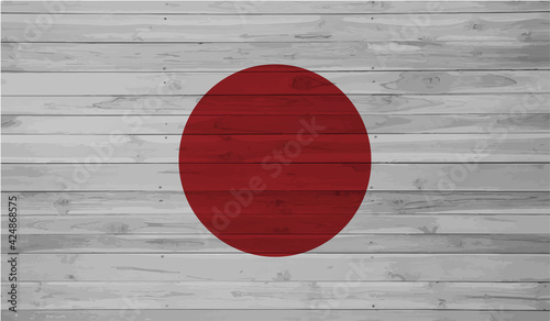 Japan grunge, old, scratched style flag