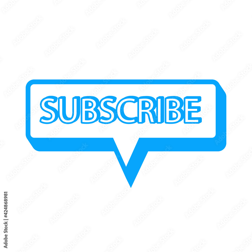 Subscribe. Blue speech dialogue bubble. Vector illustration. Subscribe. Blue speech dialogue bubble. Vector illustration.