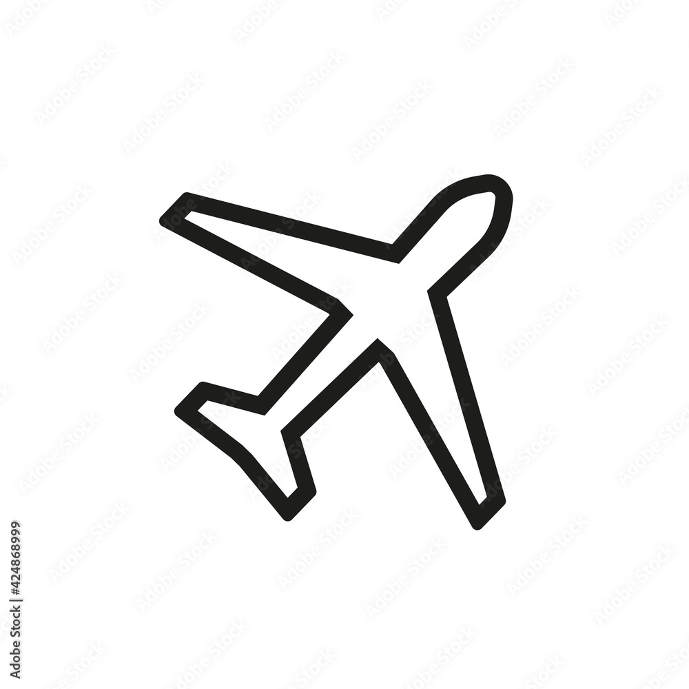 Plane icon design in outline style. Vector. Plane icon design in outline style. Vector.