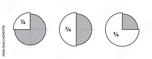 Pie Graph, One Half Graph, 3/4 Graph, 1/4 Graph, 1/2 Graph, Infographic Chart, Data Statistics Chart, Vector Illustration Background photo