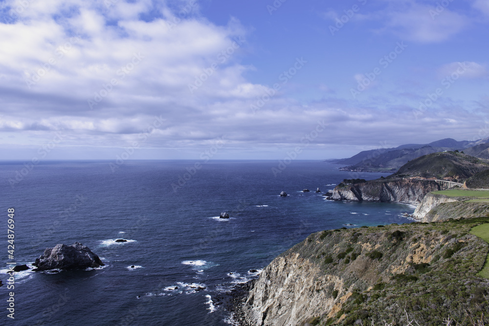 Sea views along California's Pacific Coast Highway	
