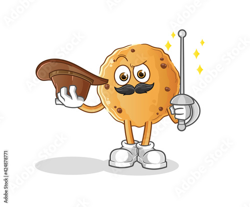cookie fencer character. cartoon mascot vector