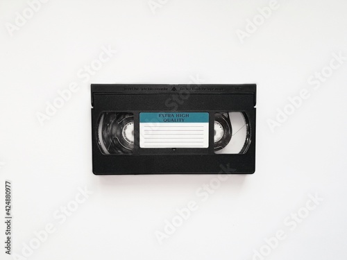 VHS cassette on a white background. VHS tape. tape