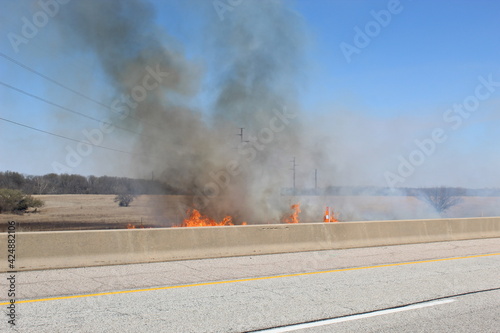 Wallpaper Mural Grass burning along Kansan Turnpike in Flint Hills Torontodigital.ca