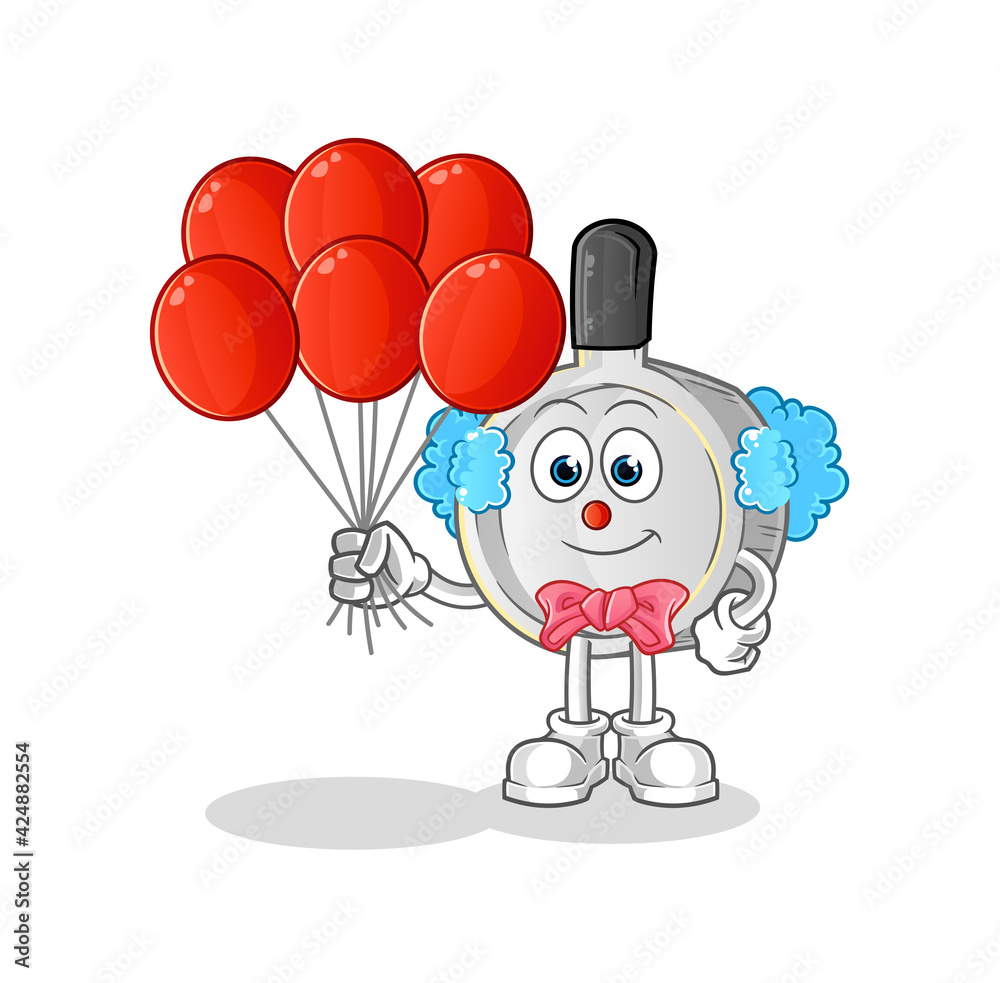 pan clown with balloons vector. cartoon character pan clown with balloons vector. cartoon character