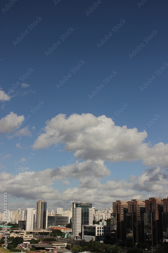 Cityscape with blue sky on a sunny day