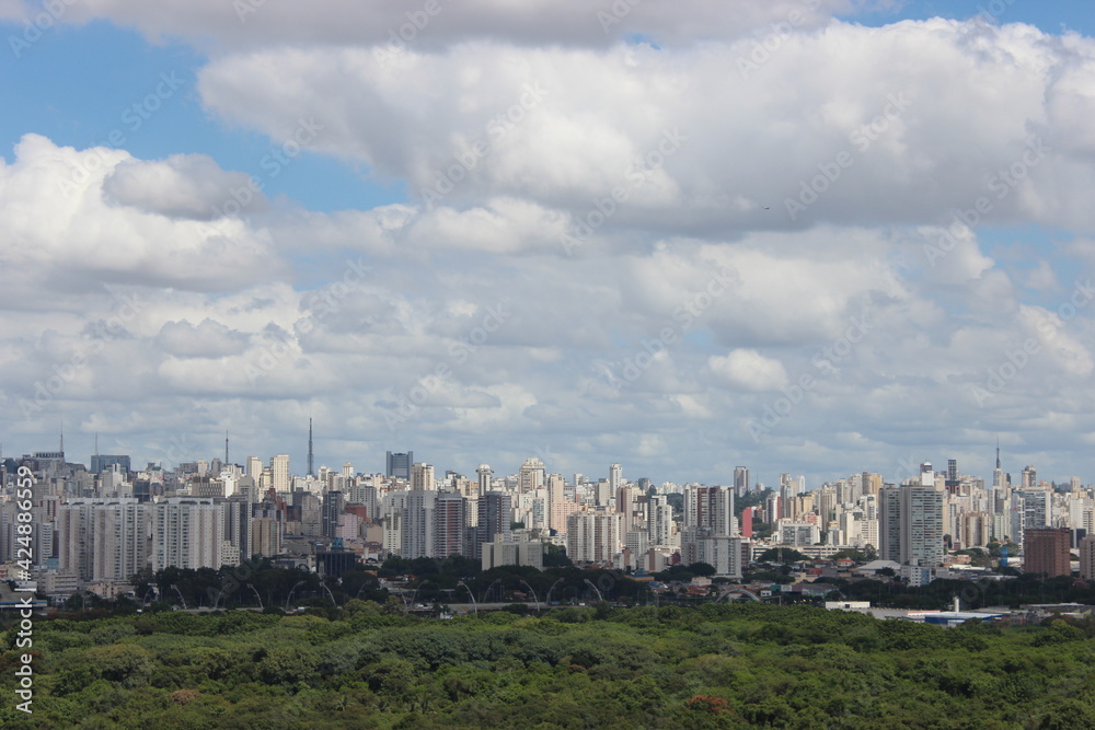 Cityscape with blue sky on a sunny day Cityscape with blue sky on a sunny day