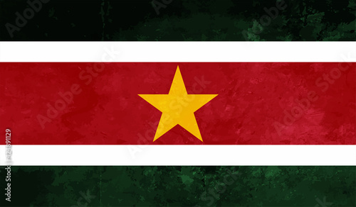 Grunge painted Suriname flag