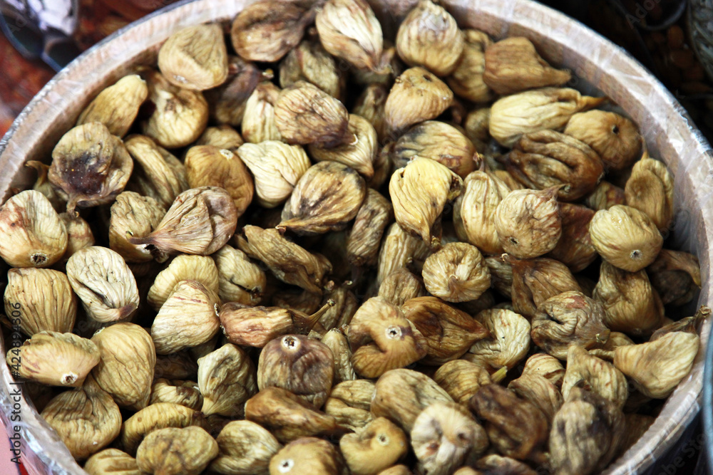Dried figs in the delicatessen. Dried figs in the delicatessen.