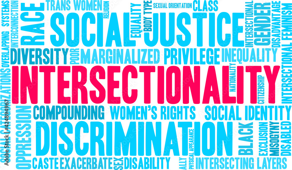 Intersectionality Word Cloud on a white background. Intersectionality Word Cloud on a white background.