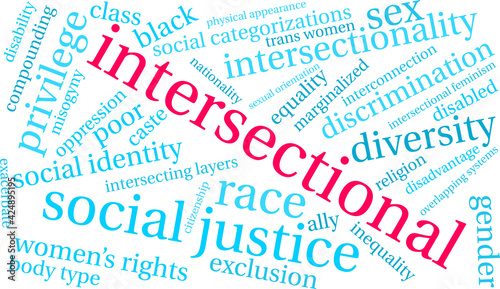 Intersectional Word Cloud on a white background. 