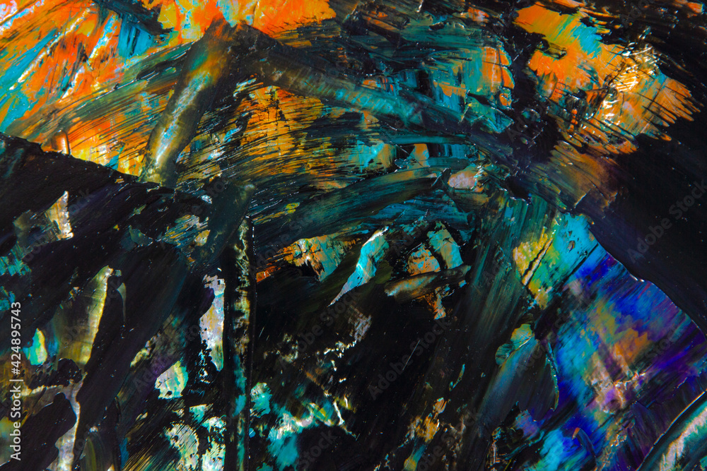 custom made wallpaper toronto digitalcolorful creative motley background: smudged residues of oil paints on a wooden palette, short focus, selective blur