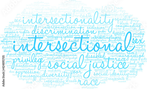 Intersectional Word Cloud on a white background. 