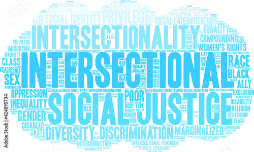 Intersectional Word Cloud on a white background. 