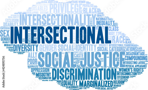 Intersectional Word Cloud on a white background. 