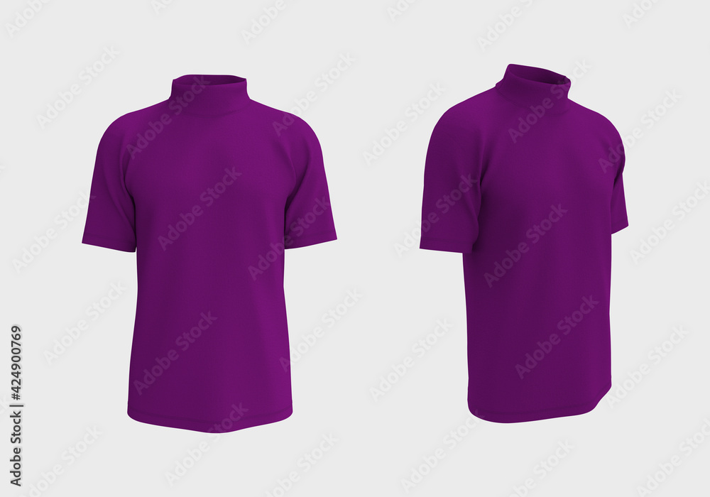Short-sleeve turtleneck shirt, 3d rendering, 3d illustration Short-sleeve turtleneck shirt, 3d rendering, 3d illustration