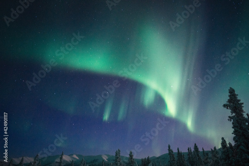 aurora in the mountains