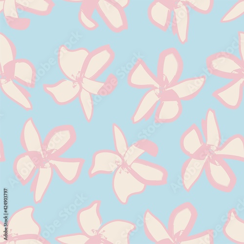 Pastel Floral Brush strokes Seamless Pattern Background © Siu-Hong Mok