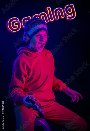 kid playing video games