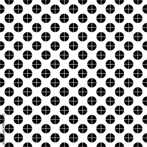 Patrón de medios círculos negros sobre fondo blanco